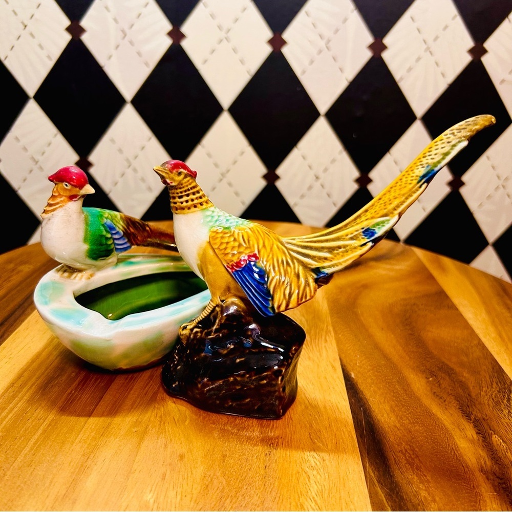 Collectible‎ Birds Pair Ceramic Beswick Pottery Ashtray & Pheasant Figurine - Picture 5 of 9